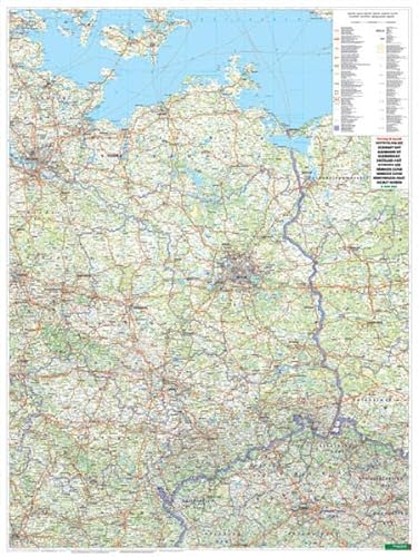 Wandkarte: Deutschland Ost, Poster, 1:500.000, Plano in Rolle (freytag & berndt Poster + Markiertafeln) von Freytag-Berndt und ARTARIA